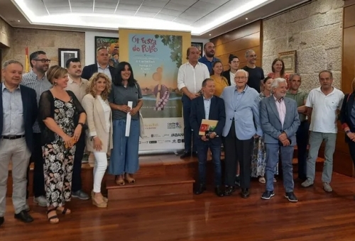 El cartel de la Festa do Pulpo está dedicado al Camiño Miñoto Ribeiro